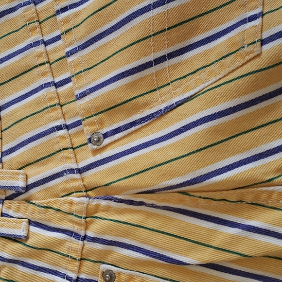 Vintage High Waisted Sasson Yellow Striped Jorts - Picture 5 of 6